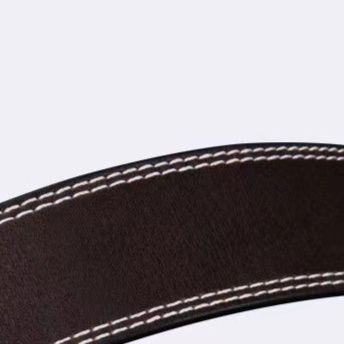 メンズベルト 本革コントラストステッチ仕様ピン式バックルベルト