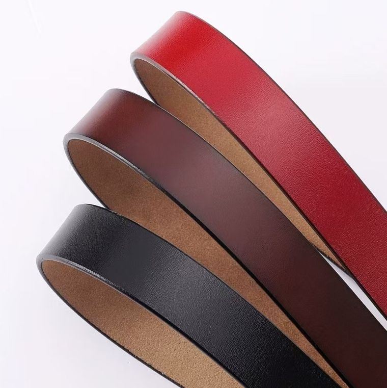 メンズベルト 本革一枚仕立てシンプルピンバックルメンズベルト