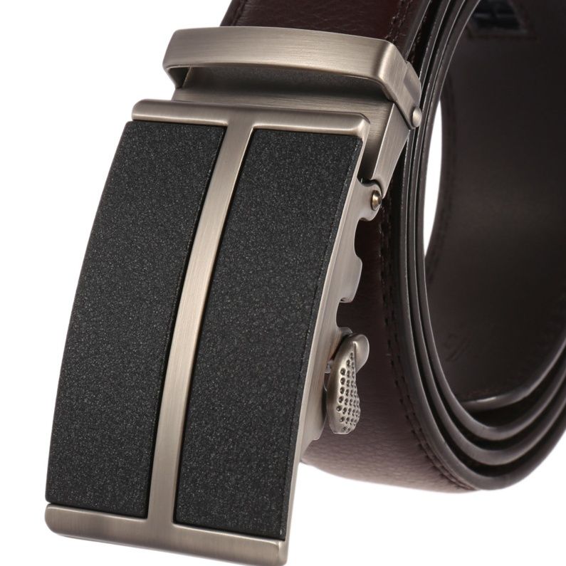 メンズベルト 自動式バックル付き本革紳士用ベルト