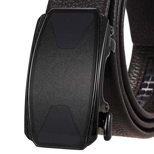 メンズベルト 型押し牛革自動式バックル紳士用ベルト