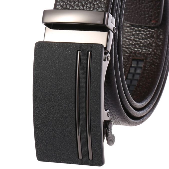 メンズベルト 型押しレザー自動式バックル紳士用ベルト