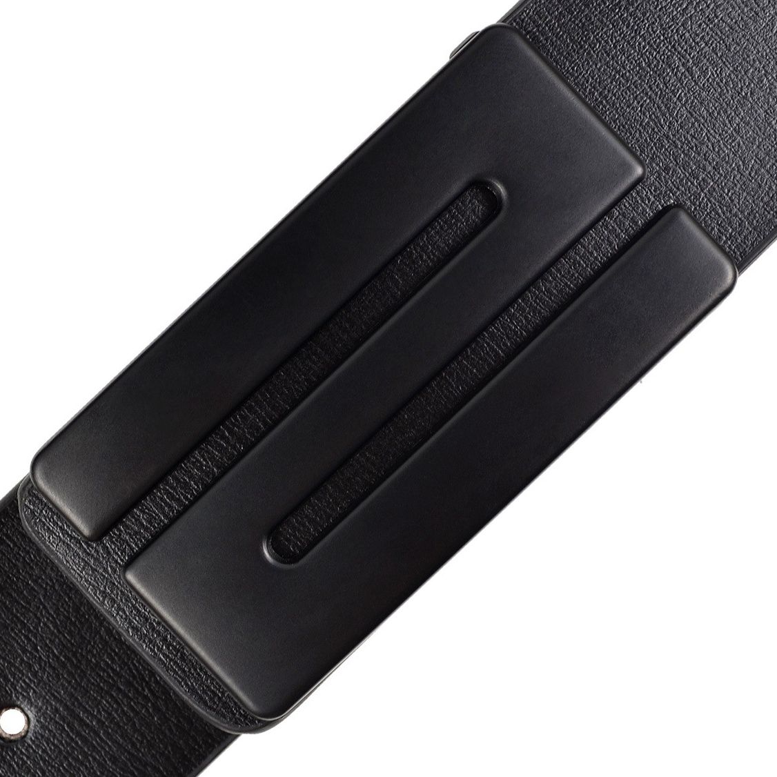 メンズベルト 直線デザイン金属バックル本革紳士用ベルト