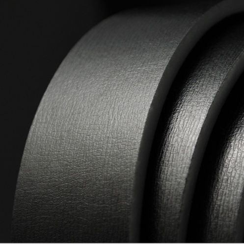 メンズベルト 直線デザイン金属バックル本革紳士用ベルト