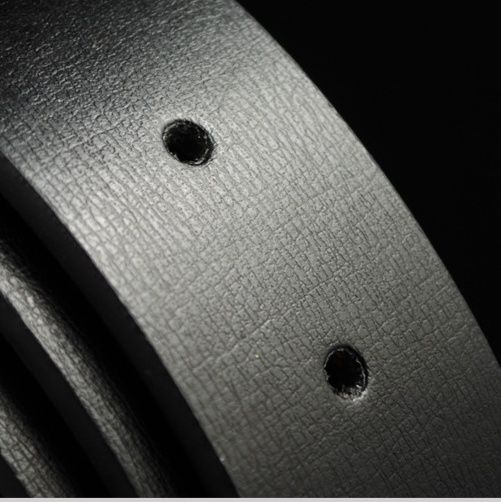 メンズベルト 直線デザイン金属バックル本革紳士用ベルト