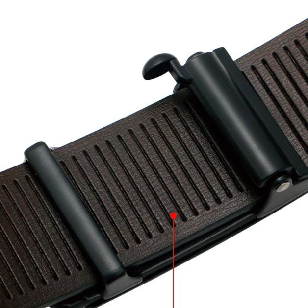 メンズベルト 幾何学デザイン自動式バックル本革紳士ベルト