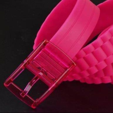 メンズベルト 伸縮性抜群シンプル金属バックル付きゴムベルト