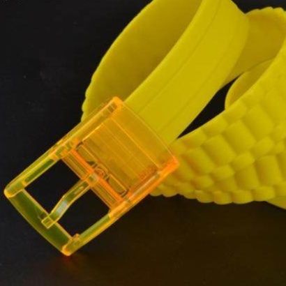 メンズベルト 伸縮性抜群シンプル金属バックル付きゴムベルト