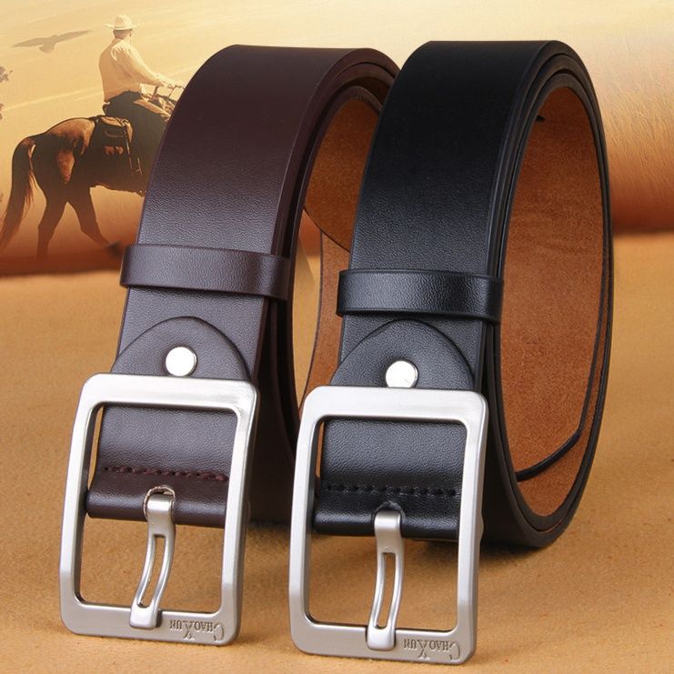 メンズベルト 本革シンプルピンバックルベルト