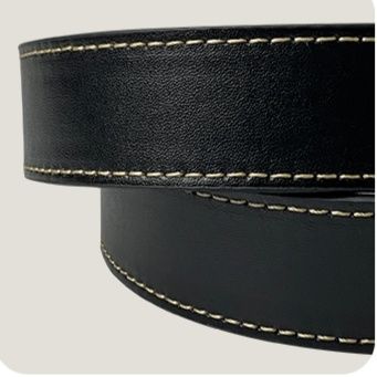 メンズベルト 本革ステッチデザインピンバックルベルト