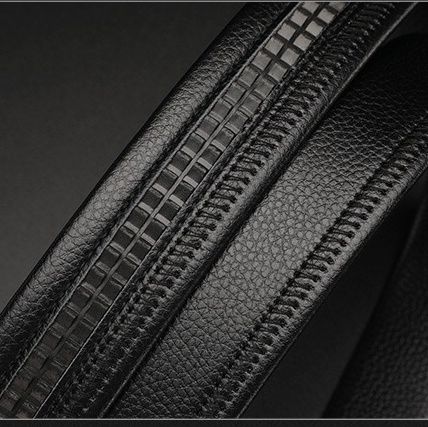 メンズベルト 型押し本革自動式バックル紳士用ベルト