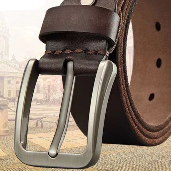 メンズベルト牛革ピンバックルメンズベルト