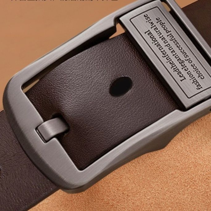 メンズベルト 本革ピンバックル式メンズベルト