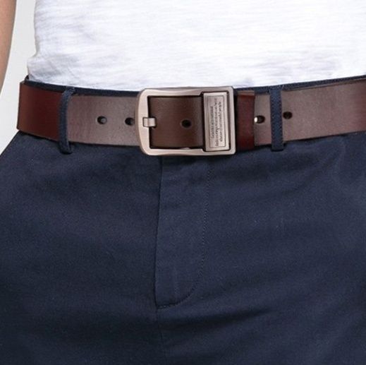 メンズベルト 本革ピンバックル式メンズベルト