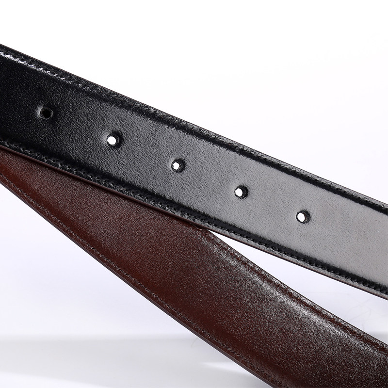 メンズベルト 本革リバーシブル仕様バックル無しメンズベルト