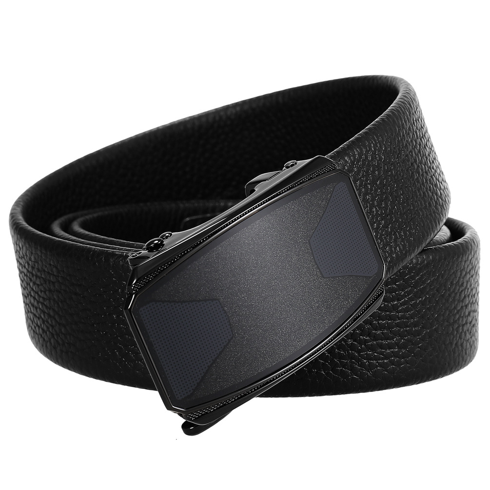 メンズベルト 型押し牛革自動式バックル紳士用ベルト