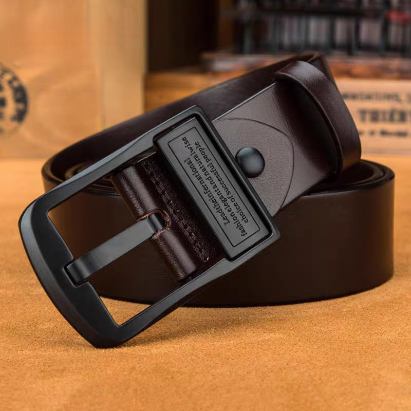 メンズベルト 本革ピンバックル式メンズベルト