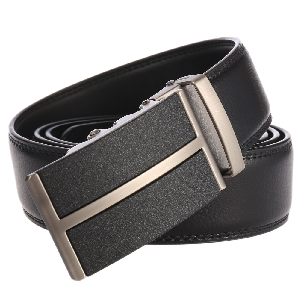 メンズベルト 自動式バックル付き本革紳士用ベルト