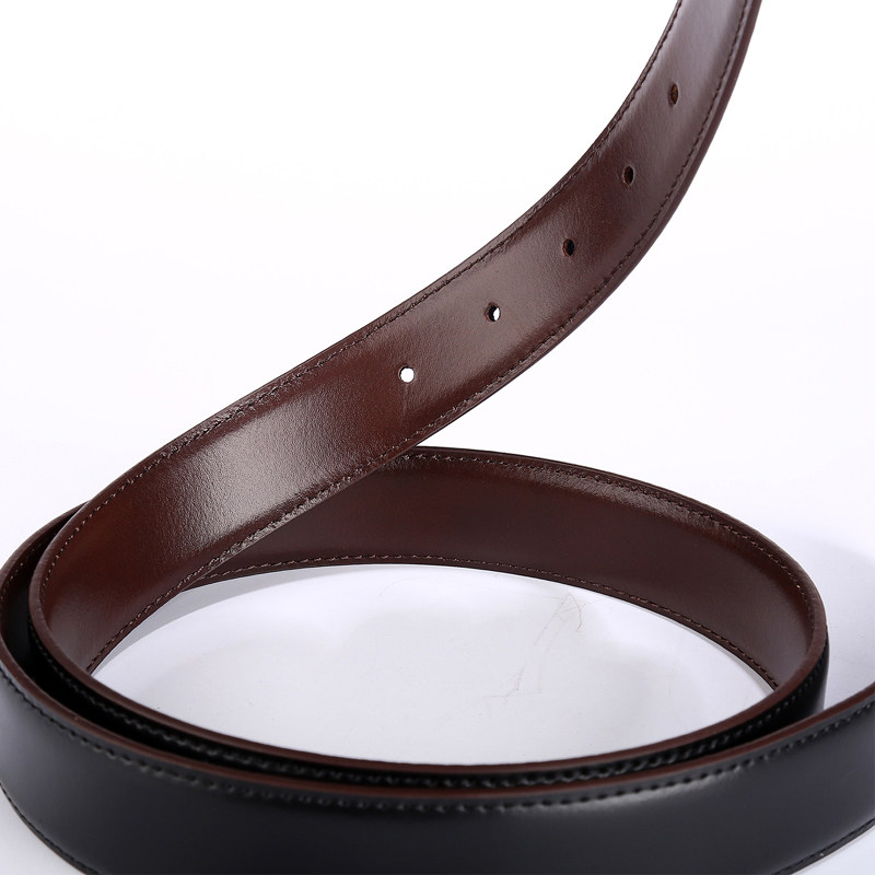 メンズベルト 本革リバーシブル仕様バックル無しメンズベルト