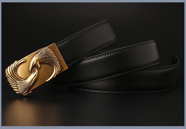 メンズベルト 革ベルト 男性用 自動式金具 鶴柄装飾 紳士用