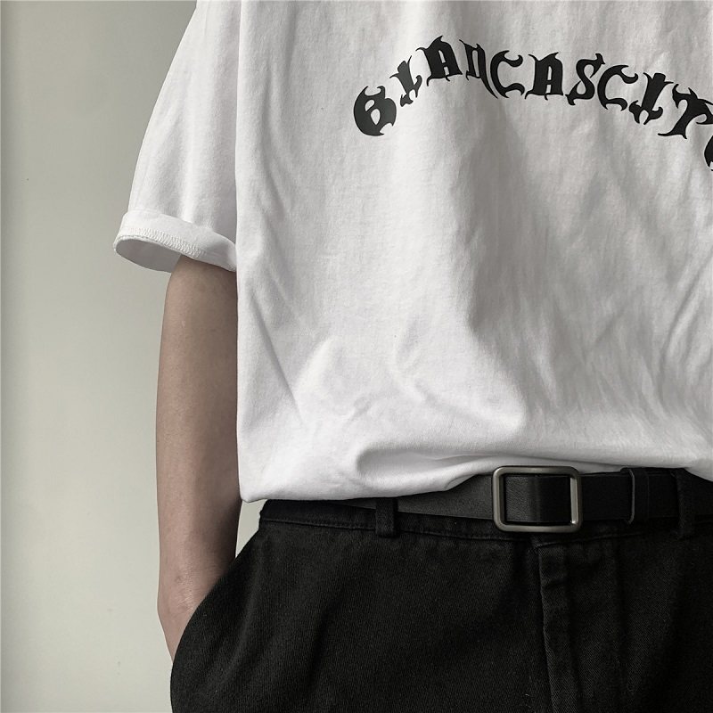 メンズベルト 本革スクエアバックル細身メンズベルト