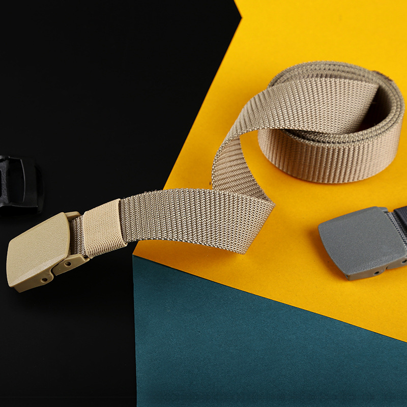 メンズベルト 自動調整式バックル付きナイロンメッシュベルト