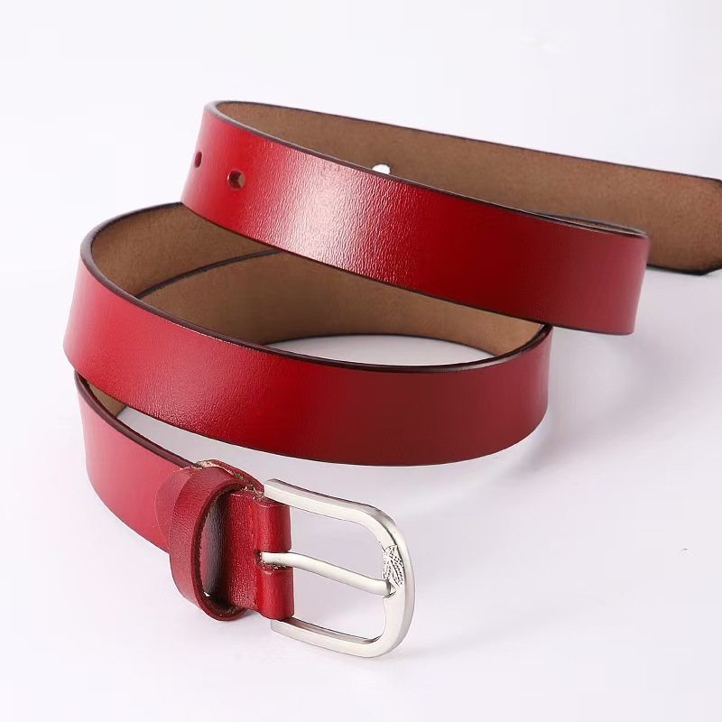 メンズベルト 本革一枚仕立てシンプルピンバックルメンズベルト