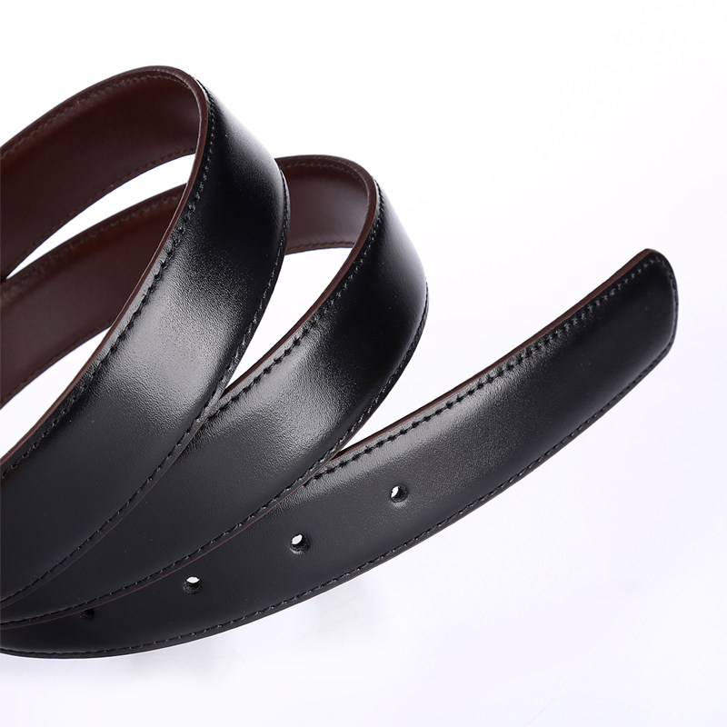 メンズベルト 本革リバーシブル仕様バックル無しメンズベルト