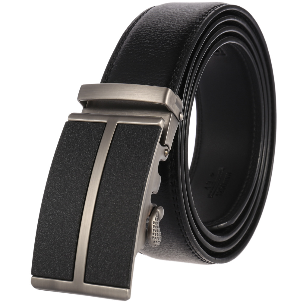 メンズベルト 自動式バックル付き本革紳士用ベルト