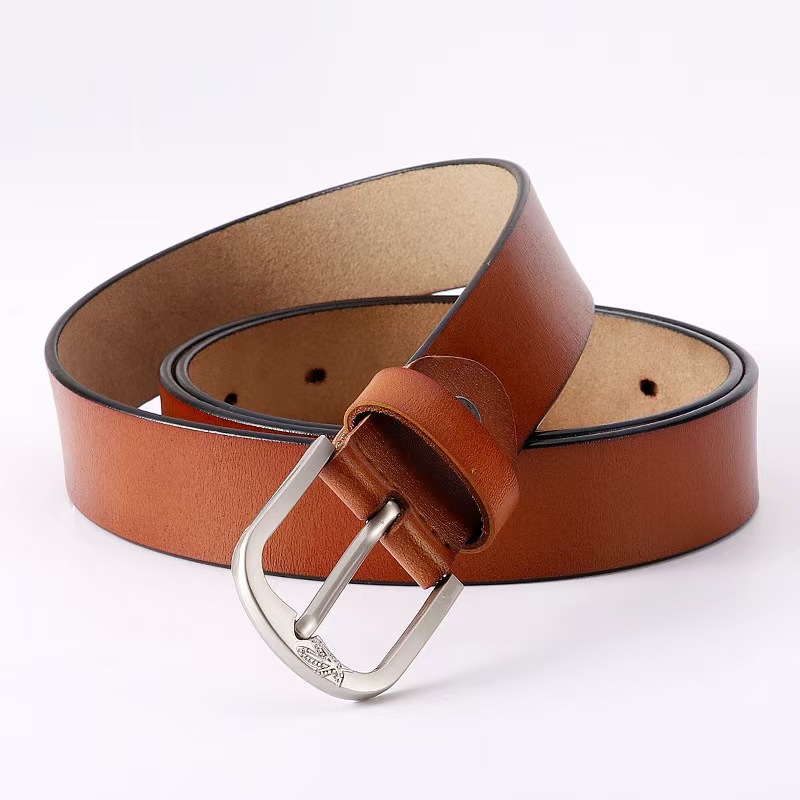メンズベルト 本革一枚仕立てシンプルピンバックルメンズベルト
