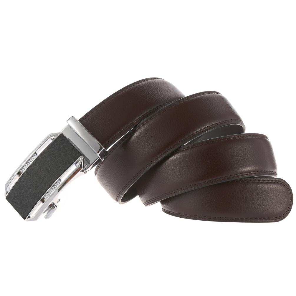 メンズベルト 本革自動式バックル紳士用ビジネスベルト