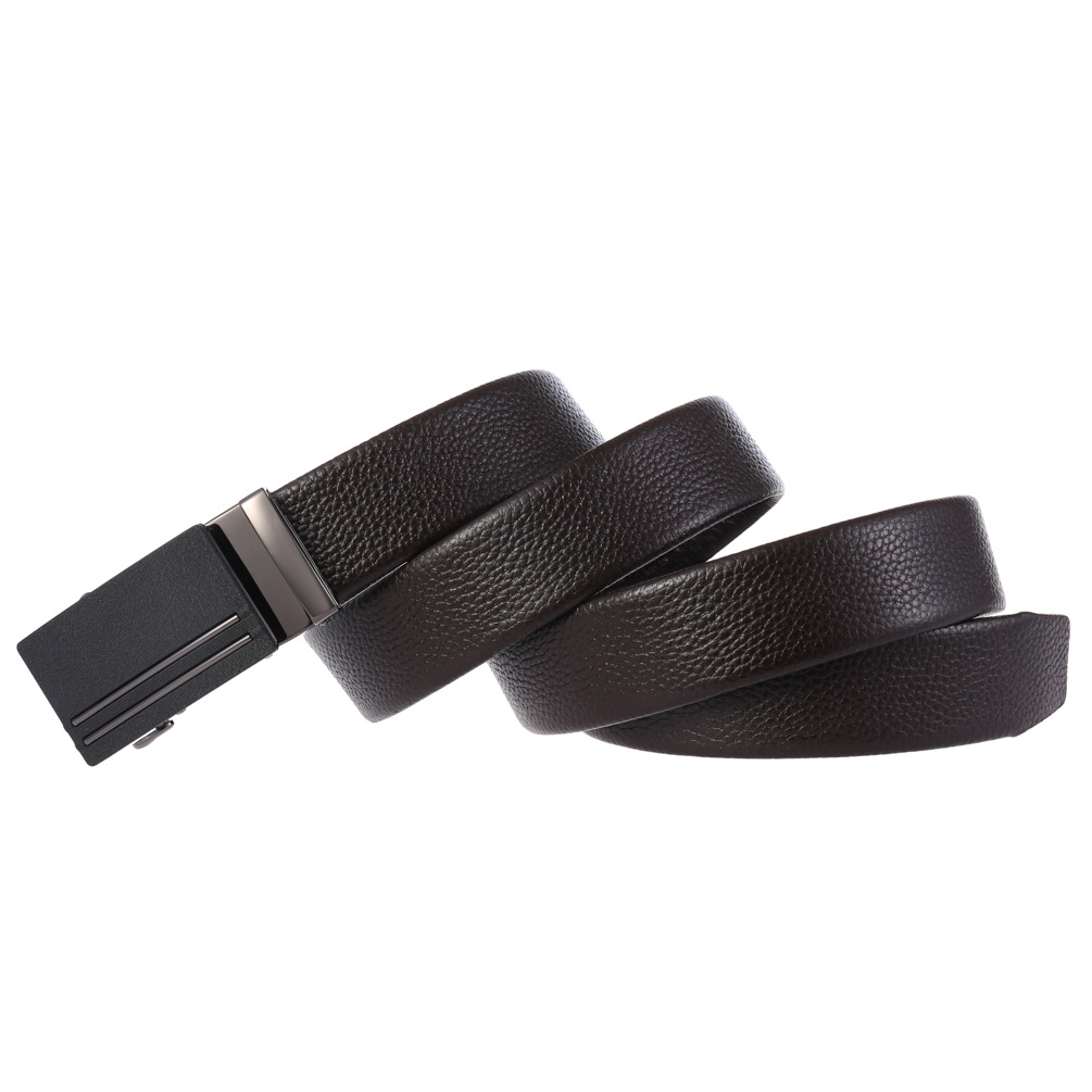 メンズベルト 型押しレザー自動式バックル紳士用ベルト