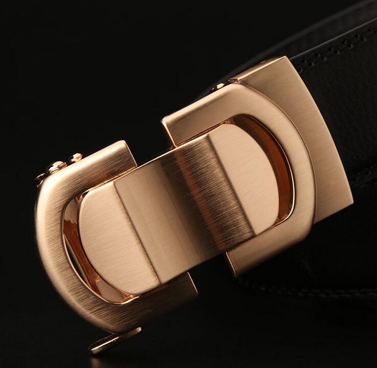 メンズベルト 紳士用本革ベルト 自動留金具付き 大きいサイズ対応