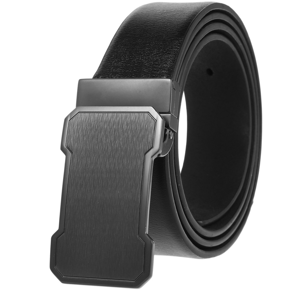 メンズベルト 八角形バックル本革紳士用ベルト