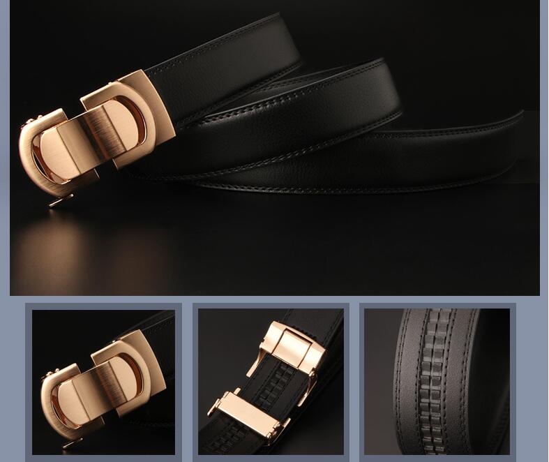 メンズベルト 紳士用本革ベルト 自動留金具付き 大きいサイズ対応