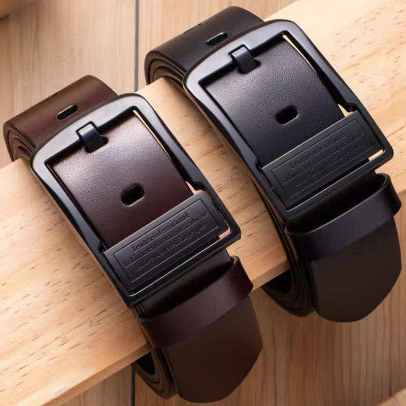 メンズベルト 本革ピンバックル式メンズベルト