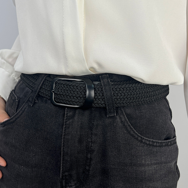 メンズベルト 編み込み細部仕上げ紳士用メッシュベルト