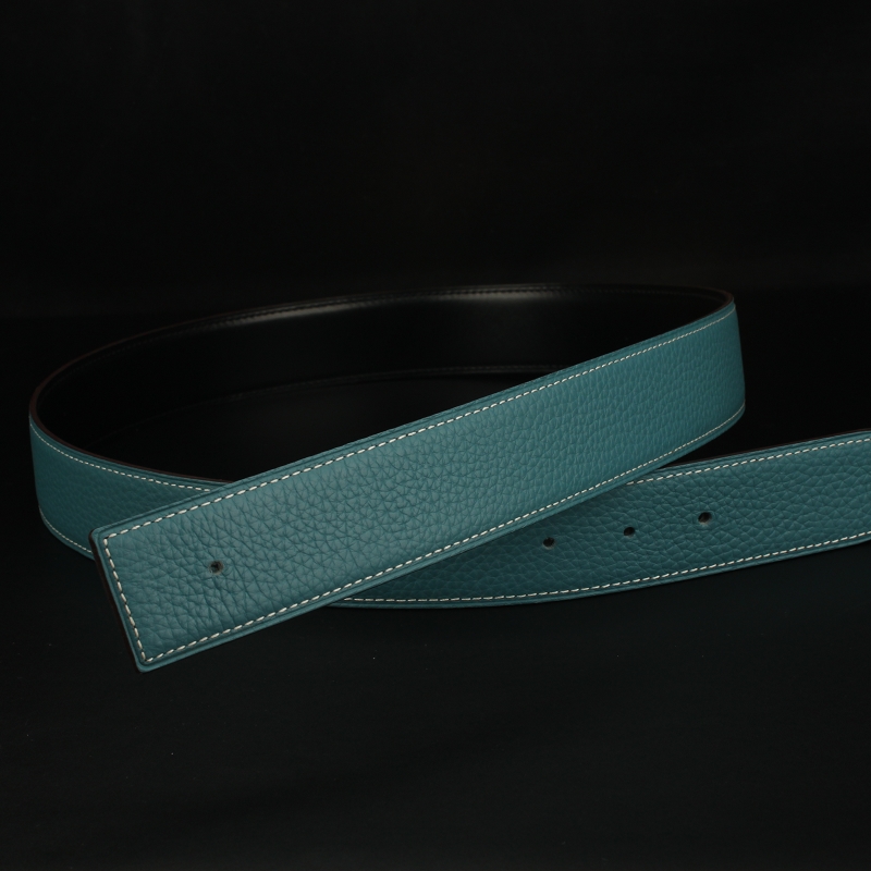 メンズベルト 本革型押しステッチデザインバックルレスベルト
