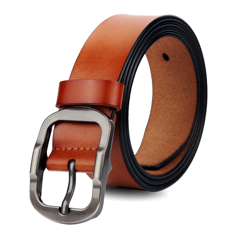 メンズベルト 本革シンプルピンバックルメンズベルト