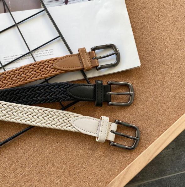 メンズベルト メッシュ編み込みベルト おしゃれ細身帯