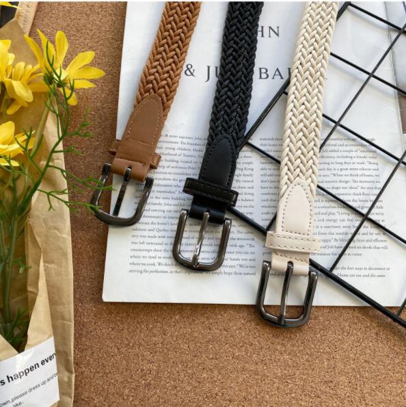 メンズベルト メッシュ編み込みベルト おしゃれ細身帯