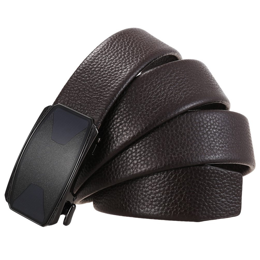 メンズベルト 型押し牛革自動式バックル紳士用ベルト