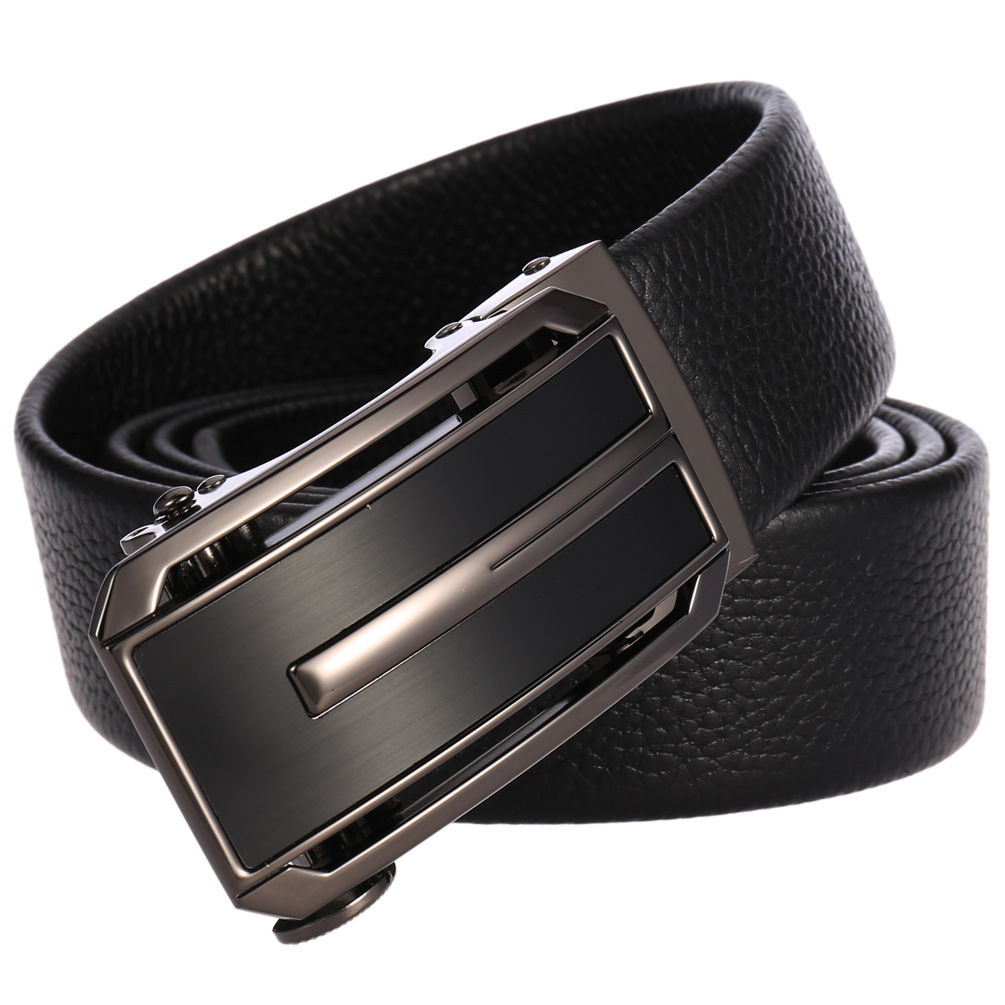 メンズベルト 型押し革自動式バックル紳士用ベルト