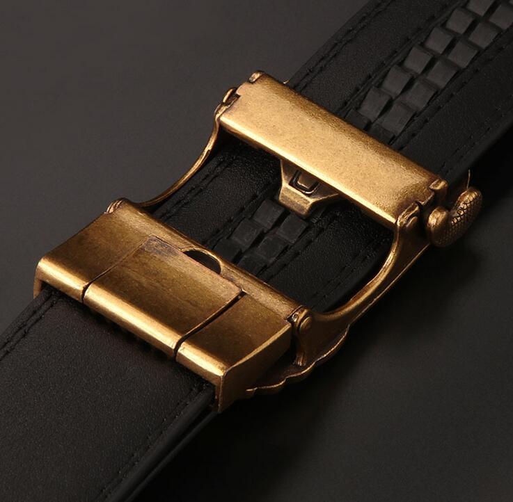 メンズベルト 革ベルト 男性用 自動式金具 鶴柄装飾 紳士用