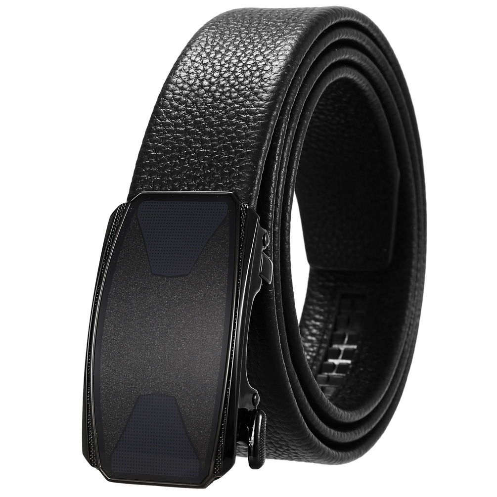 メンズベルト 型押し牛革自動式バックル紳士用ベルト