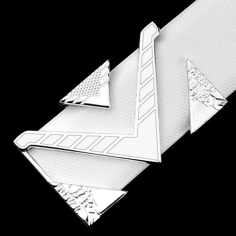 メンズベルト 幾何学模様バックル本革メンズベルト