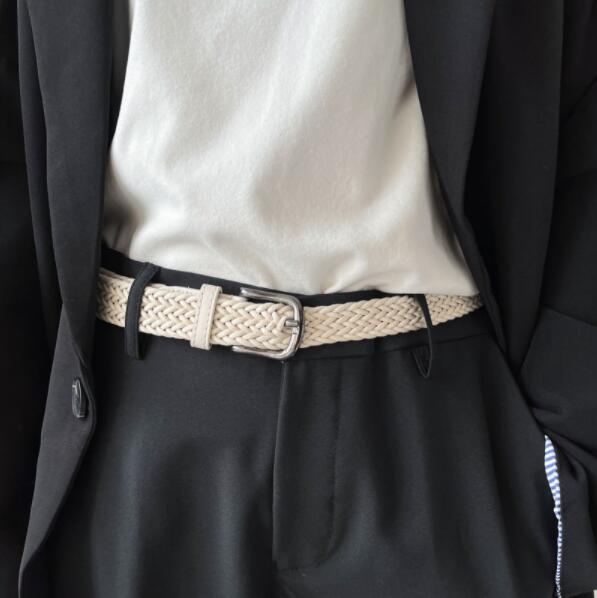 メンズベルト メッシュ編み込みベルト おしゃれ細身帯