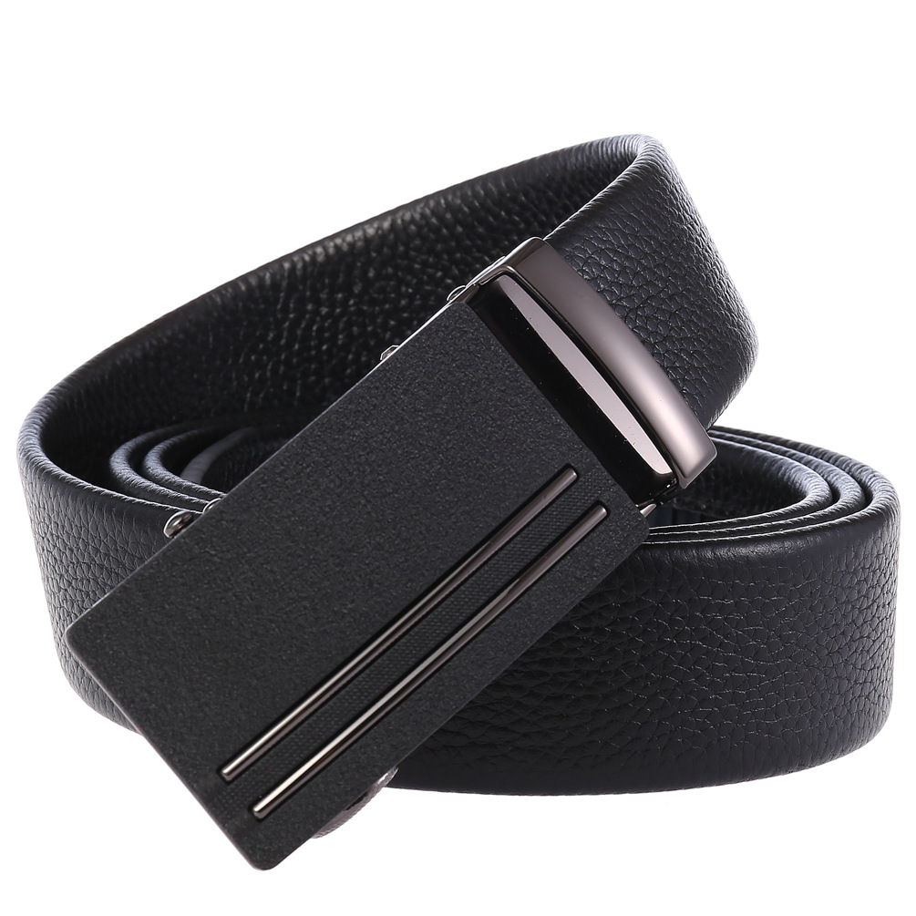 メンズベルト 型押しレザー自動式バックル紳士用ベルト