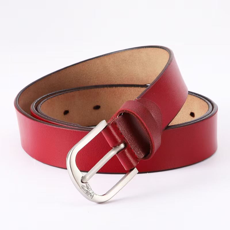 メンズベルト 本革一枚仕立てシンプルピンバックルメンズベルト