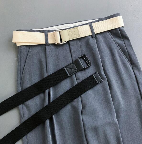 メンズベルト メッシュ装飾付きベルト