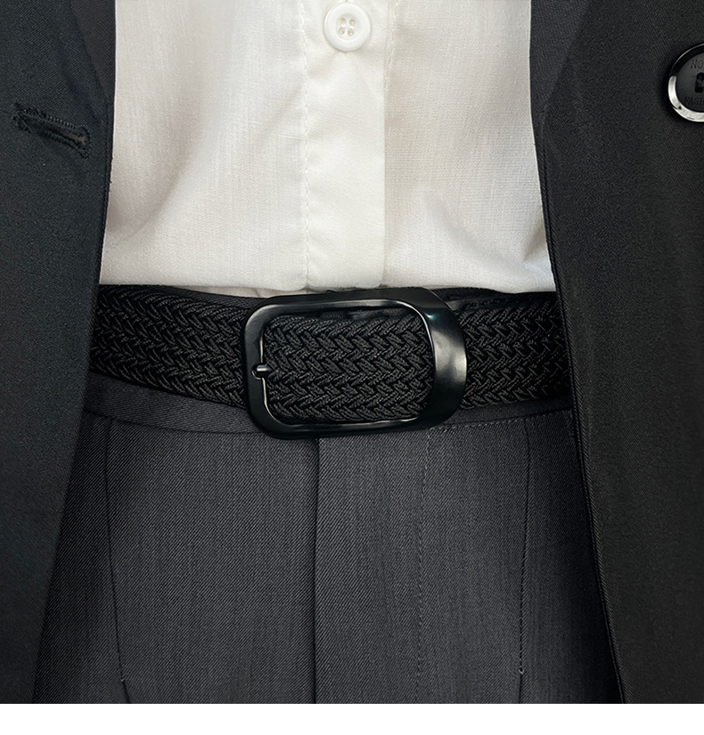 メンズベルト 編み込み細部仕上げ紳士用メッシュベルト